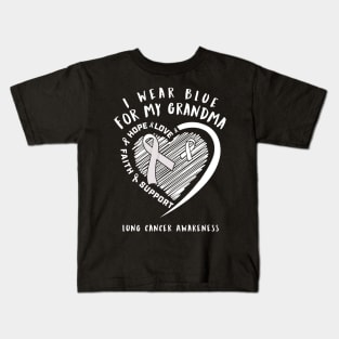 I Wear White For My Grandma Lung Cancer Kids T-Shirt